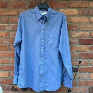 Burberry London Men's 16-35 Blue Long Sleeve Button Down Shirt